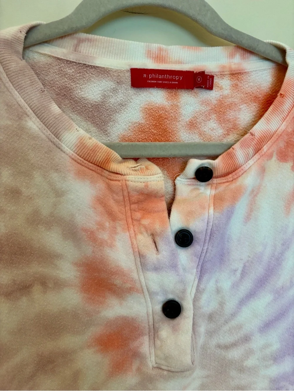 n:Philanthropy Terry Tie-Dye Cozy Sweatshirt and Shorts Matching Set size Medium